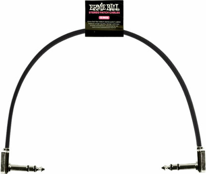 Адаптер кабел /Пач (Patch)кабели Ernie Ball Flat Ribbon Stereo Patch Cable Черeн 30 cm Ъглов - Ъглов - 1