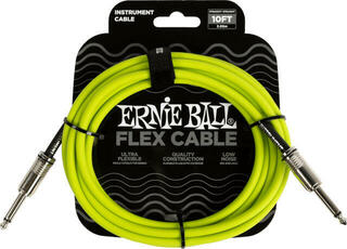 Инструментални кабл Ernie Ball Flex Green 3m Ravni - Ravni Инструментални кабл