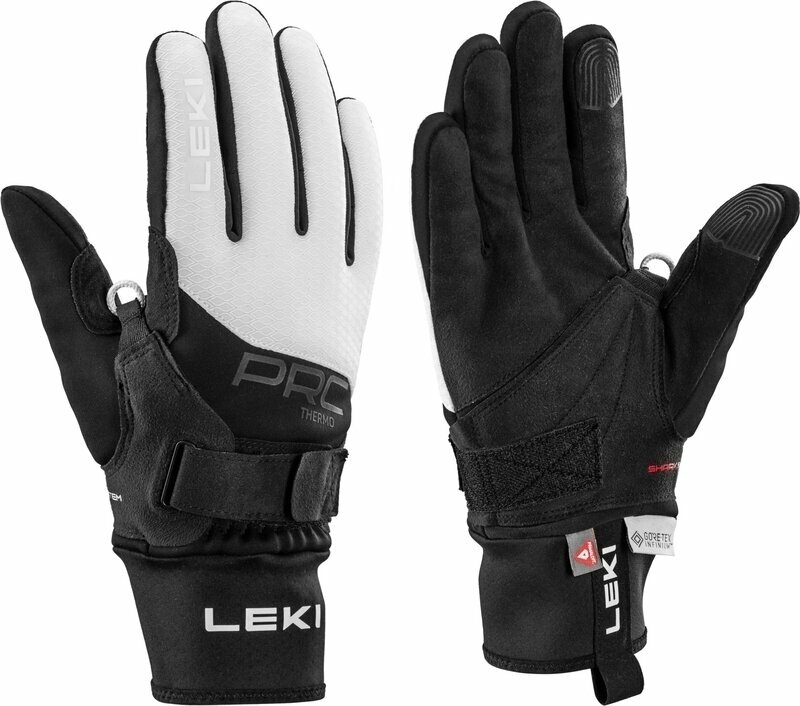 Ski Gloves Leki PRC ThermoPlus Shark Women Black/White 7 Ski Gloves