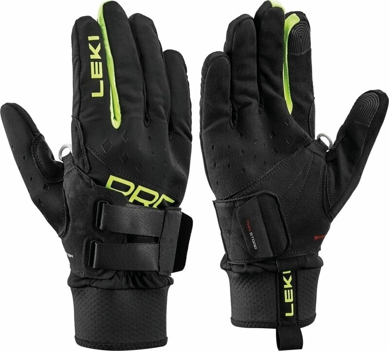 Ski Gloves Leki PRC Shark Black/Neonyellow 6,5 Ski Gloves