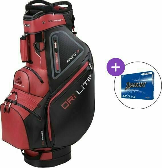 Borsa da golf Cart Bag Big Max Dri Lite Sport 2 SET Red/Black Borsa da golf Cart Bag