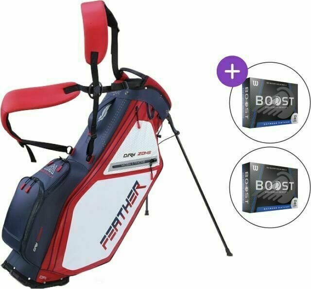 Stand Bag Big Max Dri Lite Feather SET Navy/Red/White Stand Bag
