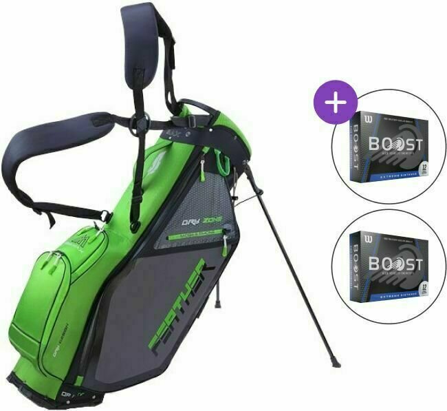 Borsa da golf Stand Bag Big Max Dri Lite Feather SET Lime/Black/Charcoal Borsa da golf Stand Bag