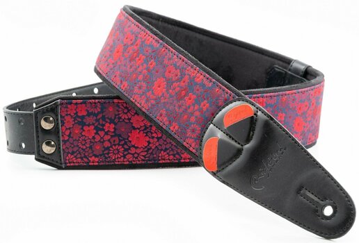 Textile guitar strap RightOnStraps Daisy Red - 1