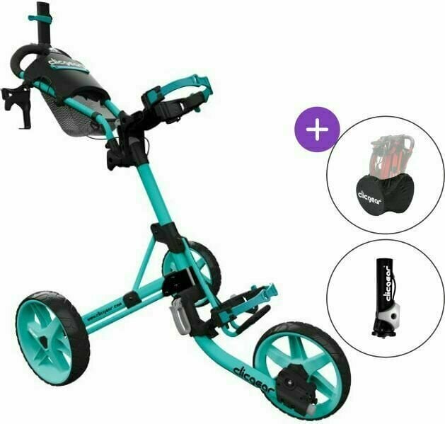 Ročni voziček za golf Clicgear Model 4.0 Deluxe SET Soft Teal Ročni voziček za golf