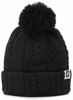 Winter Hat Footjoy Womens Cable Knit Bobble Black - 1