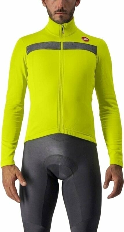 Велосипедна тениска Castelli Puro 3 Jersey FZ Джърси Electric Lime/Silver Reflex M