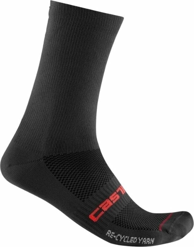 Cykelstrumpor Castelli Re-Cycle Thermal 18 Sock Black L/XL Cykelstrumpor