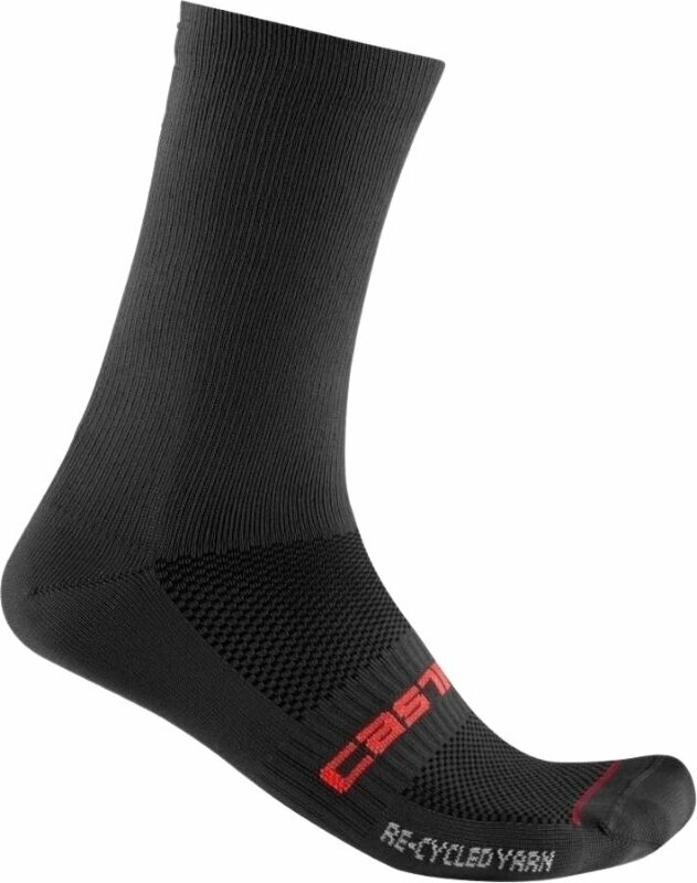 Cyklo ponožky Castelli Re-Cycle Thermal 18 Sock Black 2XL Cyklo ponožky