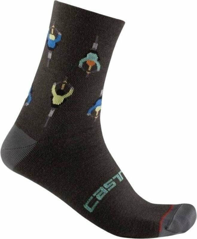 Meias de ciclismo Castelli Aperitivo 15 Sock Dark Grey L/XL Meias de ciclismo