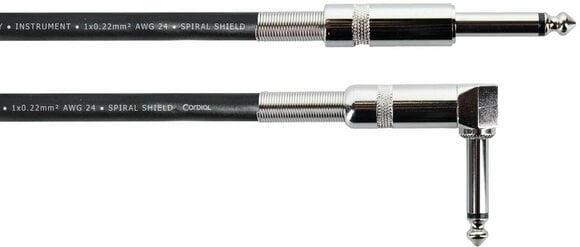 Instrument Cable Cordial EI 1,5 PR Black 1,5 m Straight - Angled - 1