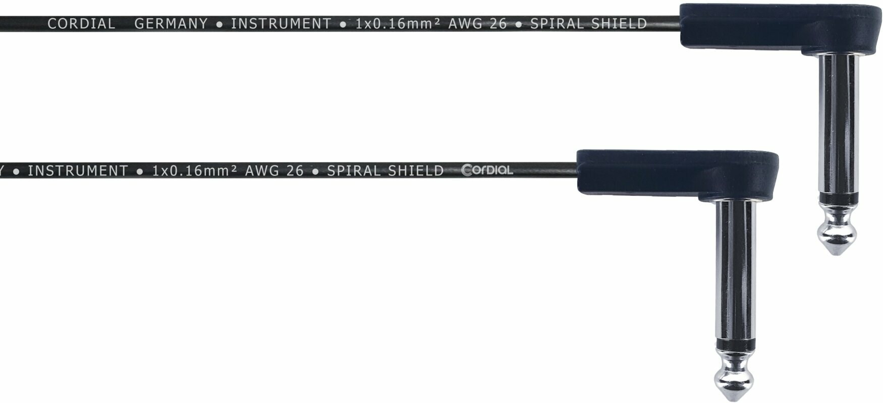 Patchkabel Cordial EI 0,1 RR Schwarz 10 cm Winkelklinke - Winkelklinke