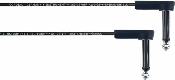 Prepojovací kábel, Patch kábel Cordial EI 0,1 RR Čierna 10 cm Zalomený - Zalomený - 1