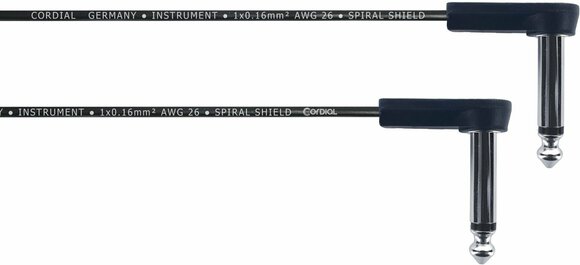 Câble de patch Cordial EI 0,3 RR Noir 30 cm Angle - Angle - 1