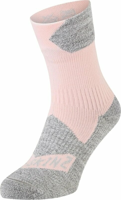 Kolesarske nogavice Sealskinz Bircham Waterproof All Weather Ankle Length Sock Rose/Grey Marl S Kolesarske nogavice