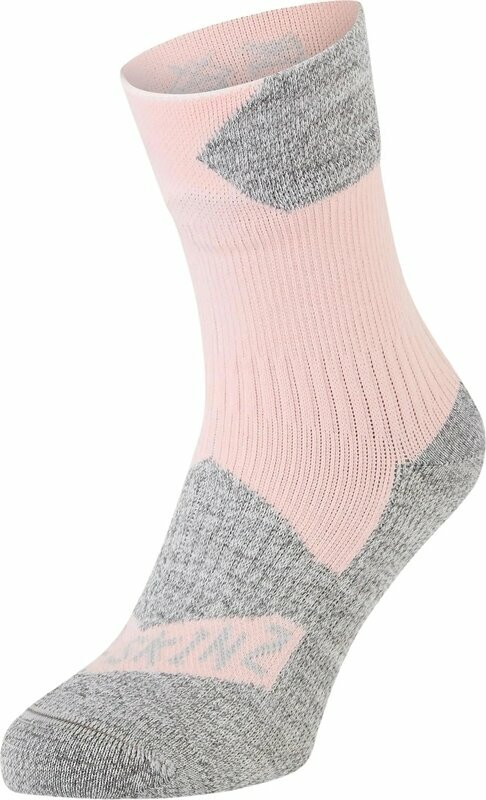 Kolesarske nogavice Sealskinz Bircham Waterproof All Weather Ankle Length Sock Rose/Grey Marl M Kolesarske nogavice