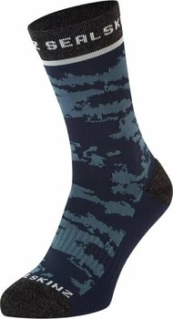 Kerékpáros zoknik Sealskinz Reepham Mid Length Jacquard Active Sock Olive/Grey/Cream S/M Kerékpáros zoknik - 1