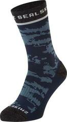Șosete ciclism Sealskinz Reepham Mid Length Jacquard Active Sock Navy/Grey/Cream S/M Șosete ciclism