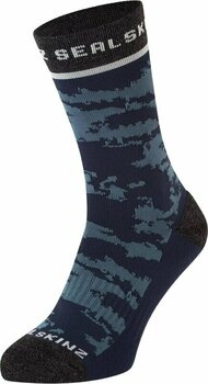 Чорапи за колоездене Sealskinz Reepham Mid Length Jacquard Active Sock Navy/Grey/Cream S/M Чорапи за колоездене - 1