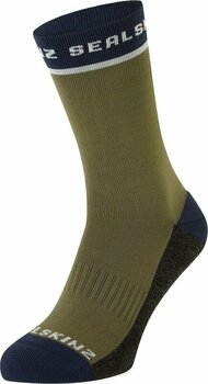 Fietssokken Sealskinz Foxley Mid Length Active Sock Olive/Grey/Navy/Cream S/M Fietssokken - 1