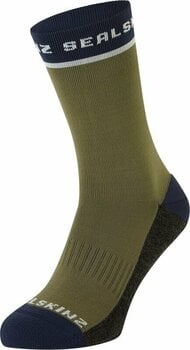 Cycling Socks Sealskinz Foxley Mid Length Active Sock Olive/Grey/Navy/Cream L/XL Cycling Socks - 1