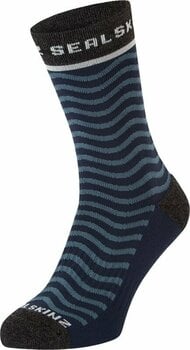 Cyklo ponožky Sealskinz Rudham Mid Length Meteorological Active Sock Navy/Cream S/M Cyklo ponožky - 1