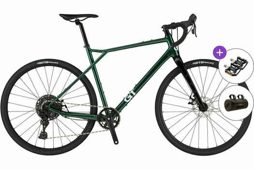 Gravel / Cyklokrosový bicykel GT Grade Sport SET Forest Green/Silver L - 1