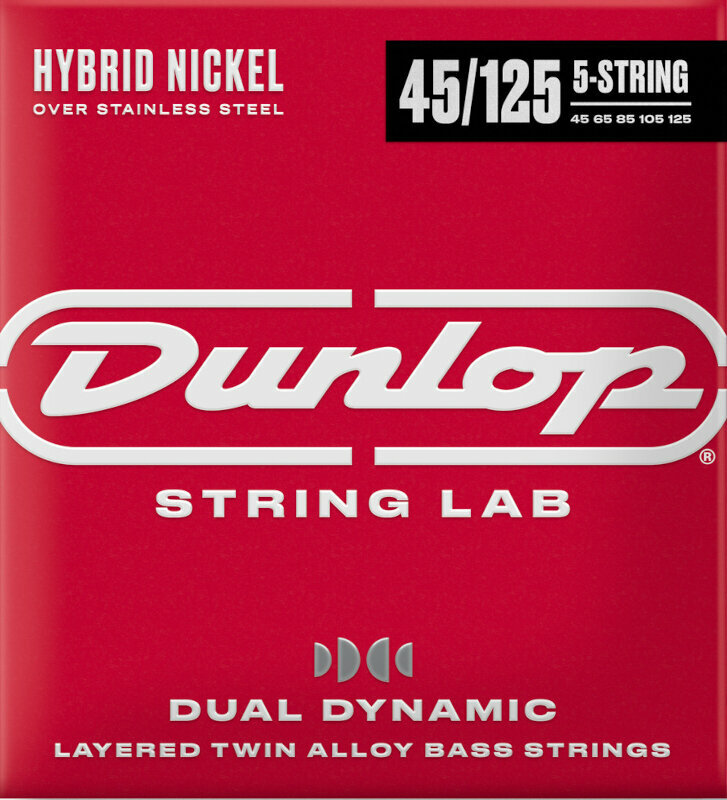 Χορδές για 5χορδη Μπάσο Κιθάρα Dunlop DBHYN45125 String Lab Hybrid Nickel