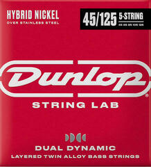 Struny pre 5-strunovú basgitaru Dunlop DBHYN45125 String Lab Hybrid Nickel Struny pre 5-strunovú basgitaru