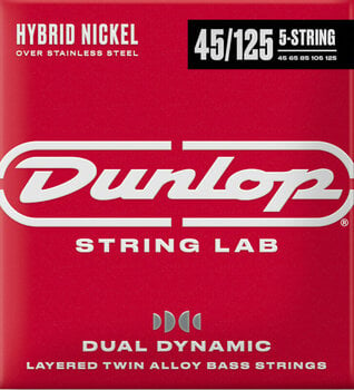 Χορδές για 5χορδη Μπάσο Κιθάρα Dunlop DBHYN45125 String Lab Hybrid Nickel - 1