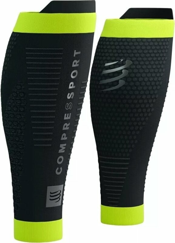 Calf covers for runners Compressport R2 3.0 Flash Black/Fluo Yellow T1 Calf covers for runners