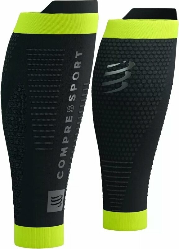 Cubre-pantorrillas para corredores Compressport R2 3.0 Flash Black/Fluo Yellow T2 Cubre-pantorrillas para corredores