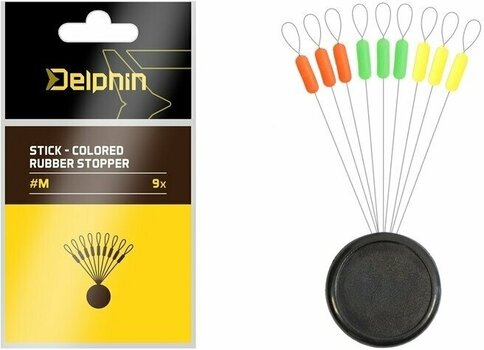 Clip de pesca, pinza, mosquetón giratorio Delphin Stick Colored Rubber Stopper - 1