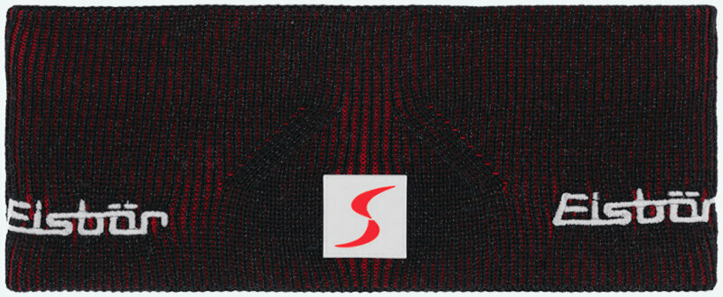Лента за глава Eisbär Rippi STB SP Headband Black/Salsa Red UNI Лента за глава