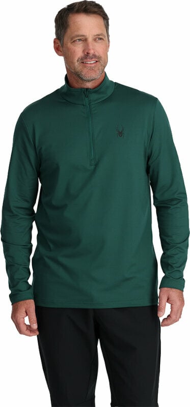 T-shirt/casaco com capuz para esqui Spyder Mens Prospect 1/2 Zip Cyprus Green S Ponte