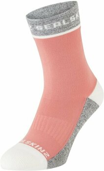 Fahrradsocken Sealskinz Foxley Mid Length Women's Active Sock Pink/Light Grey/Cream S/M Fahrradsocken - 1