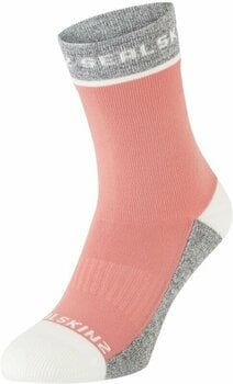 Fietssokken Sealskinz Foxley Mid Length Women's Active Sock Pink/Light Grey/Cream L/XL Fietssokken - 1