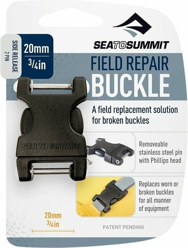 Outdoorrugzak Sea To Summit Side Release Field Repair Buckle with Removable 2 Pin 20 mm Black Outdoorrugzak