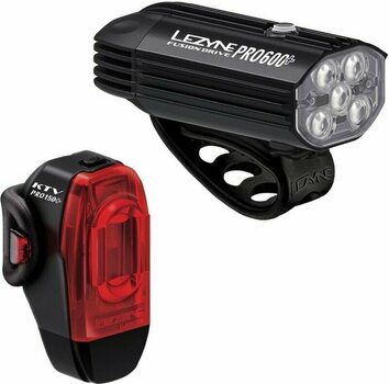 Cycling light Lezyne Fusion Drive Pro 600+/KTV Drive Pro+ Pair Satin Black/Black Front 600 lm / Rear 150 lm Cycling light - 1