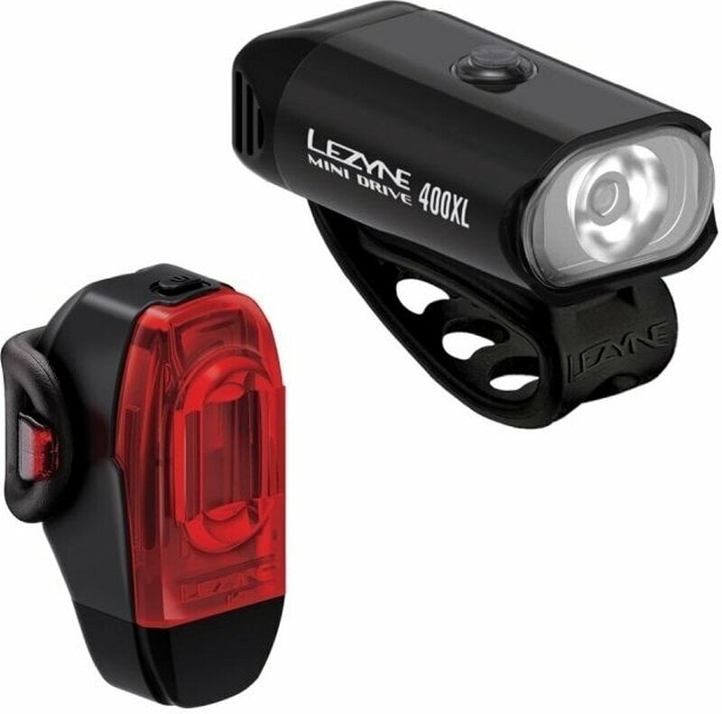 Luces de ciclismo Lezyne Mini Drive 400XL/KTV Drive+ Pair Black/Black Front 400 lm / Rear 40 lm Luces de ciclismo
