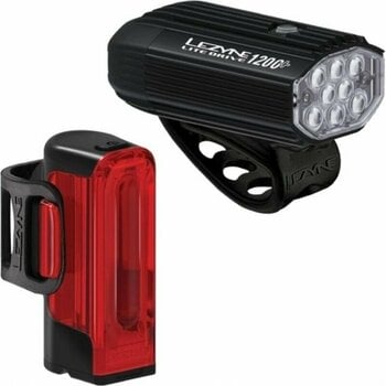 Luces de ciclismo Lezyne Lite Drive 1200+/Strip Drive Pro 400+ Pair Satin Black/Black Front 1200 lm / Rear 400 lm Luces de ciclismo - 1