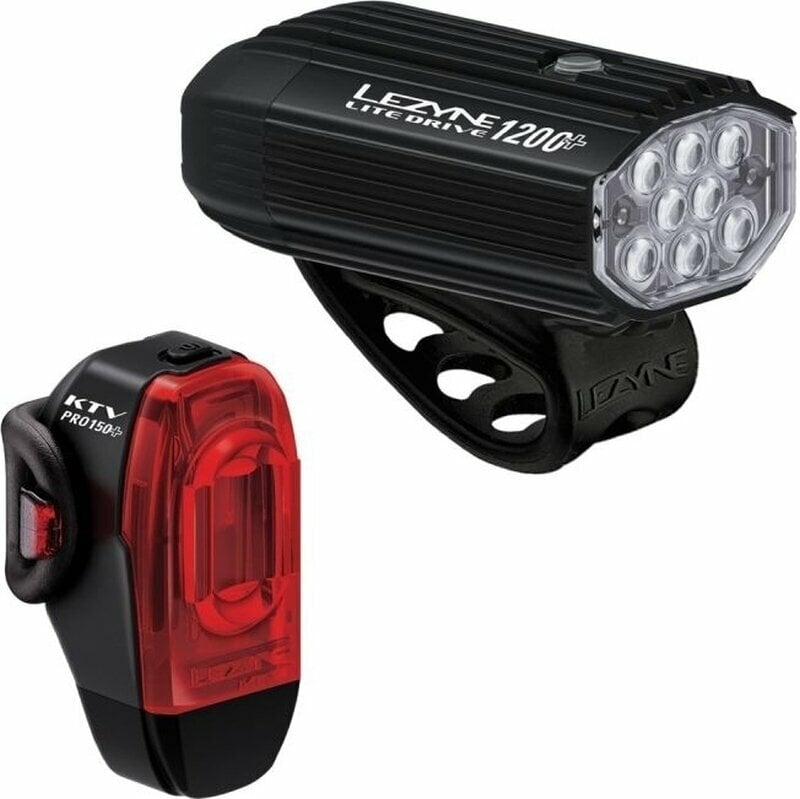 Cycling light Lezyne Lite Drive 1200+/KTV Drive Pro+ Pair Satin Black/Black Front 1200 lm / Rear 150 lm Cycling light
