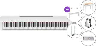 Digitaal stagepiano Yamaha P-225WH Deluxe Cover SET Digitaal stagepiano White