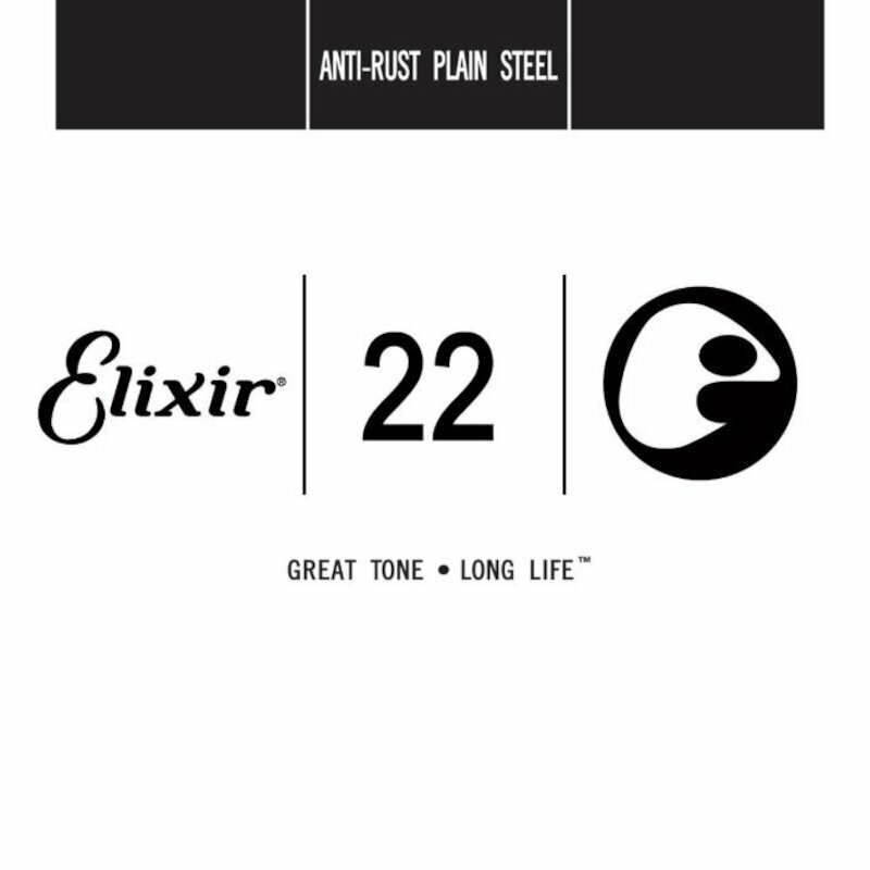 Cuerda de guitarra Elixir 13022 Anti-Rust Plain Steel Single String .022 Cuerda de guitarra