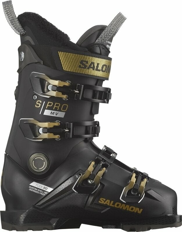 Zjazdové lyžiarky Salomon S/Pro MV 90 W GW Black/Gold Met./Beluga 24/24,5 Zjazdové lyžiarky