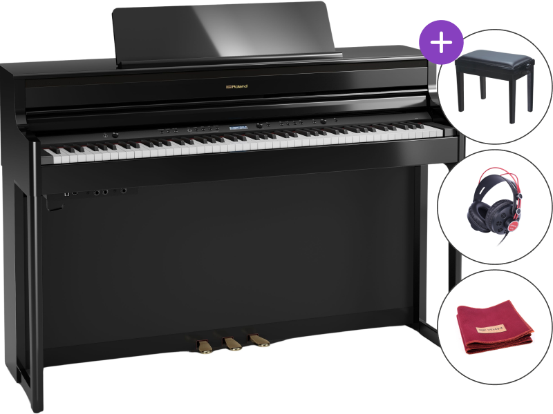 Digitale piano Roland HP 704 Polished Ebony SET Polished Ebony Digitale piano