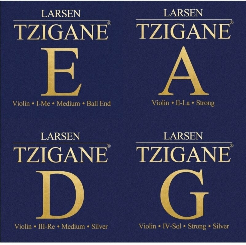 Cuerdas de violín Larsen Tzigane violin SET, E loop end