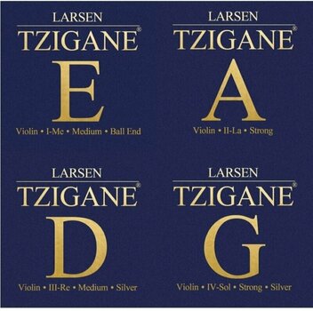 Cuerdas de violín Larsen Tzigane violin SET, E loop end - 1