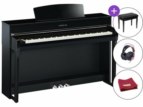 Digitális zongora Yamaha CLP-745 PE SET Polished Ebony Digitális zongora - 1