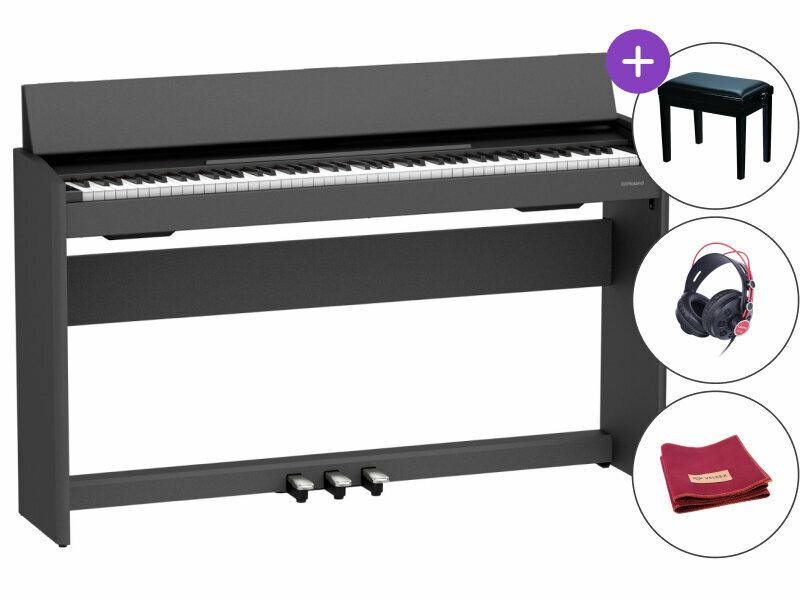 Digitális zongora Roland F107 BKX SET Black Digitális zongora